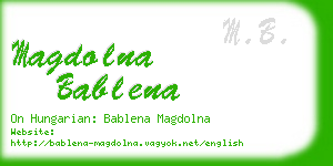 magdolna bablena business card